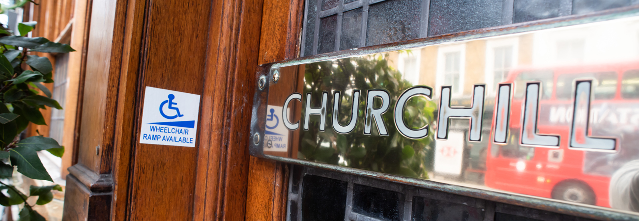 Wheelchair accessibility the churchill arms pub